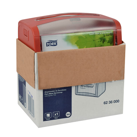 Tork Xpressnap Signature DISPENSER NAPKIN TABLETOP RED 5.7X7.5X12
