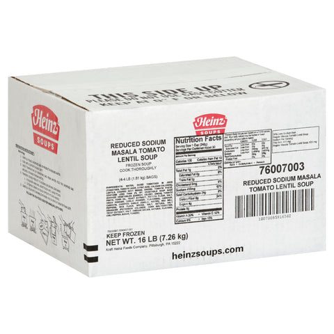 Heinz Reduced Sodium Masala Tomato Lentil Soup, 16 Pound