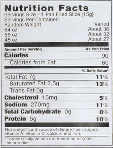 Wright® Brand BACON SLAB UNSLICED RIND OFF 14061190616