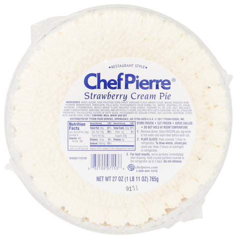 Pie Strawberry Cream Traditional W/ Domes 10