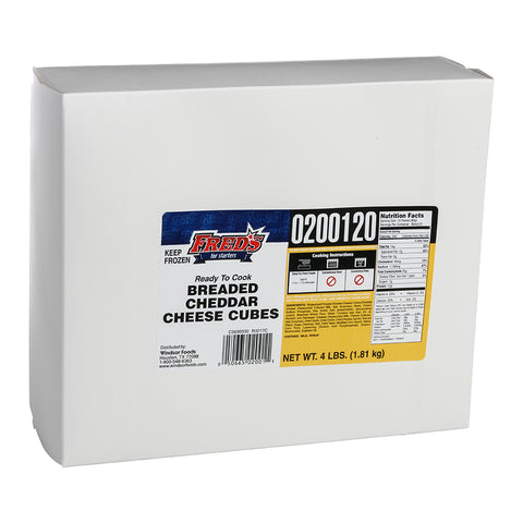 Windsor Freds for Starters Breaded Cheddar Cheese Cube, 4 Pound -- 6 per case.
