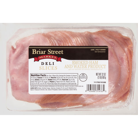 Briar Street Market HAM SMOKED HAM & WATER PRODUCT SLICED .67 OZ 10314760733