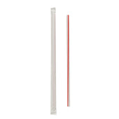 Solo® STRAW WRAPPED JUMBO WHITE W/RED STRIPE 10.25