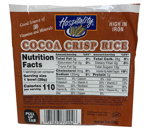 Hospitality CEREAL COCOA CRISP RICE WHOLE GRAIN