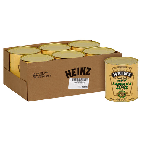 Heinz Sandwich Sliced Pickle , 99 Fluid Ounce -- 10 Case