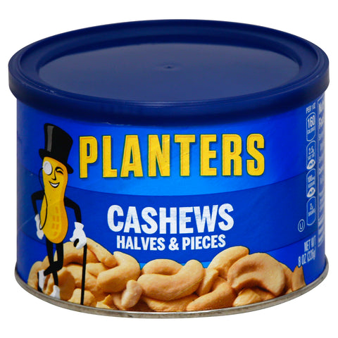 Planters Halves and Pieces Cashew Nut, 8 Ounce -- 12 per case.