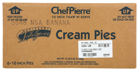 Chef Pierre No Sugar Added Banana Cream Pie, 28 Ounce -- 6 per case.