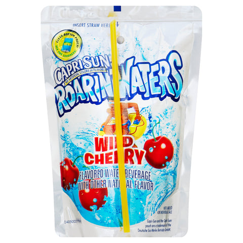 Capri Sun Roarin Waters Wild Cherry Flavored Beverage, 6 Fluid Ounce - 10 per pack -- 4 packs per case.
