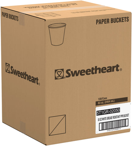 Solo® White BUCKET PAPER DOUBLE WAXED GREASE RESISTANT 83 OZ