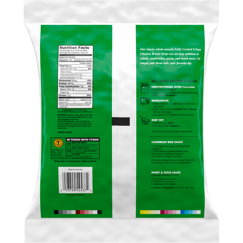 Tyson® CHICKEN BREAST STRIPS CRISPY HOMESTYLE BREADED, FRITTER, FC, CASH N' CARRY PACK 10043730928