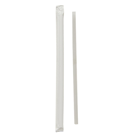 Solo® White STRAW WRAPPED GIANT TRANSLUCENT 8.25