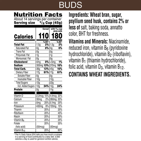 Kelloggs All Bran Cereal Buds, 22 Ounce -- 10 per case