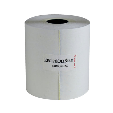 National Checking Company White/Canary Carbonless 2 Ply Register Roll Tape, 3.25 inch -- 30 per case.