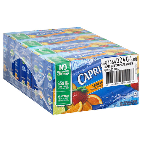 Capri Sun Tropical Punch Soft Juice Drink, 60 Fluid Ounce -- 4 per case.