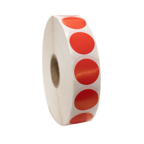 National Checking LABEL CIRCLE PERMANMENT RED 3/4