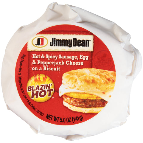 Jimmy Dean SANDWICH BLAZIN' HOT - HOT & SPICY SAUSAGE EGG & PEPPERJACK CHEESE ON A BISCUIT 10000051328