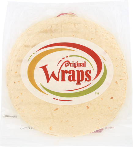 Tortilla Wrap White Heat Pressed 12
