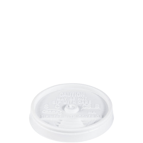 Lid Plastic White Sip Thru F/ Foam Cups & Containers