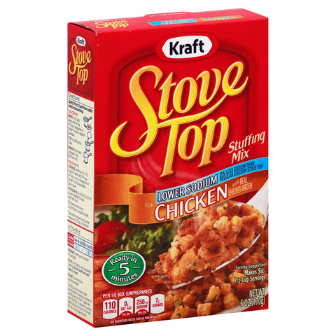 Stove Top Low Sodium Chicken Stuffing, 6 Ounce --12 Case