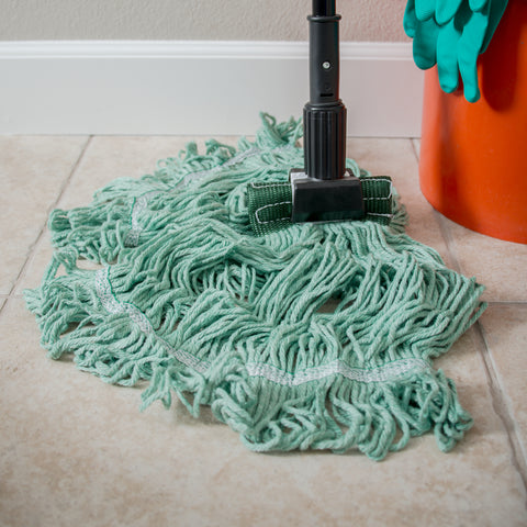Flo-Pac® MOP HEAD MEDIUM LOOPED-END W/ GREEN BAND