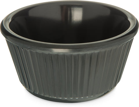 Carlisle RAMEKIN MELAMINE FLUTED BLACK 4 OZ