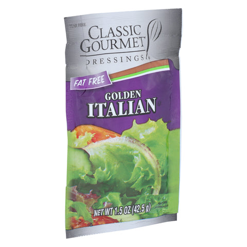 Classic Gourmet Fat Free Italian Golden Dressing, 1.5 Ounce Pouch -- 60 per case.