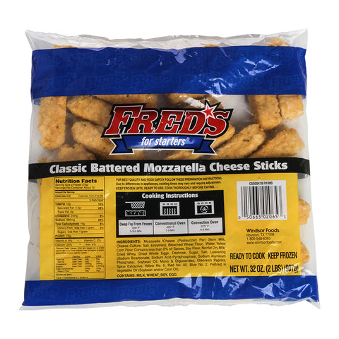 Fred's For Starters® APPETIZER CHEESE MOZZARELLA STICK BATTERED 2.75