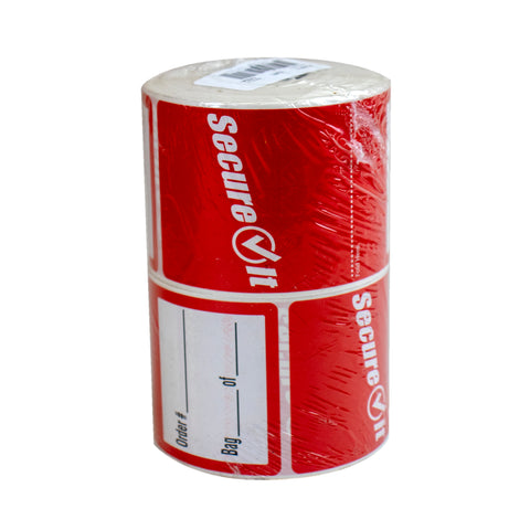National Checking Secure It Red Permanent Label, 2.5 x 6 inch -- 20 per case