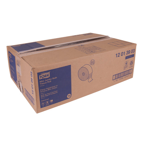 Tork 1 Ply White Septic Safe Advanced Jumbo Bath Tissue, 3.48 inch x 1200 Feet -- 12 rolls per case