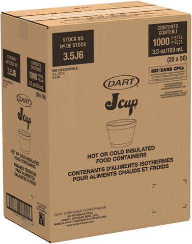 Container Foam Squat White 3.5 Oz