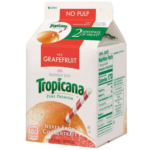 Tropicana Pure Premium JUICE GRAPEFRUIT RUBY RED PURE PREMIUM SINGLE SERVE CARTON