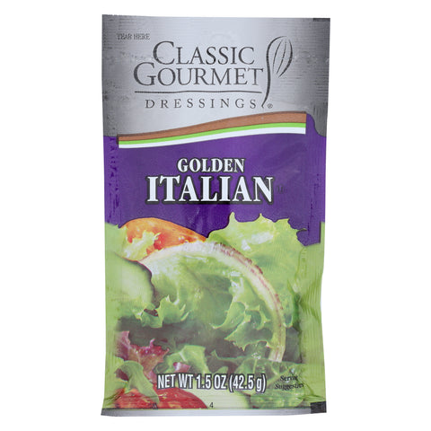 Classic Gourmet Fat Free Italian Gold Peach Dressing, 1.5 Ounce Pouch -- 60 per case.