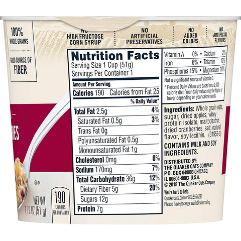 Quaker® QUAKER OATS XPRS APPLE CRANBERRY12/1.79Z