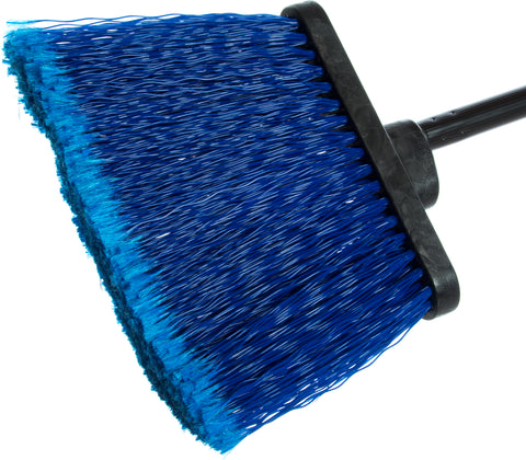Flo-Pac® BROOM WAREHOUSE DUO SWEEP® W/ BLACK METAL THREADED HANDLE BLUE 48