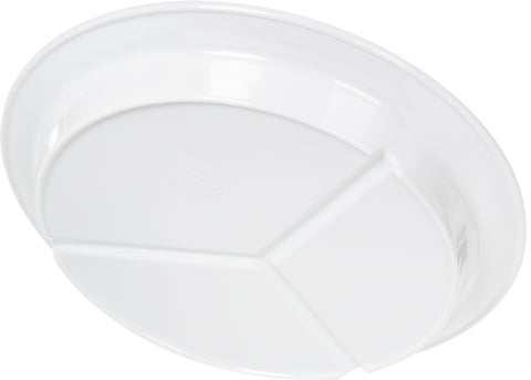 Carlisle PLATE KINGLINE™ 3-COMPARTMENT MELAMINE WHITE 8.75