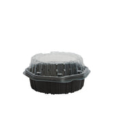 Creative Carryouts® CONTAINER PLASTIC HINGED 1-COMPARTMENT BLACK/CLEAR