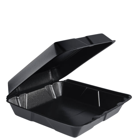 Dart CONTAINER FOAM HINGED BLACK 9X9X3