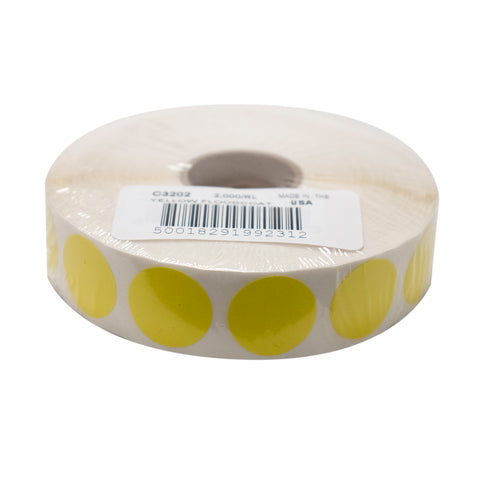 National Checking LABEL CIRCLE PERMAMENT YELLOW 3/4