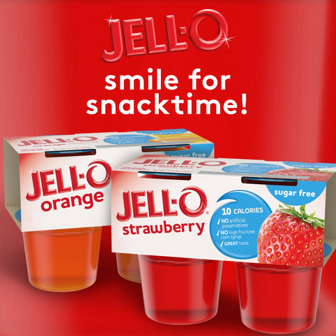 Jell-O GELATIN STRAWBERRY SUGAR FREE SNACKPAK