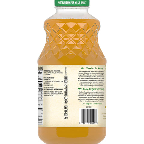 Santa Cruz JUICE APPLE 100% ORGANIC GLASS BOTTLE