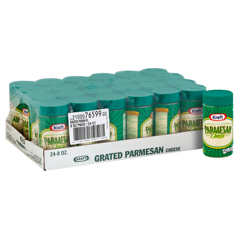 Kraft Grated Parmesan Cheese, 8 Ounce -- 24 per case.