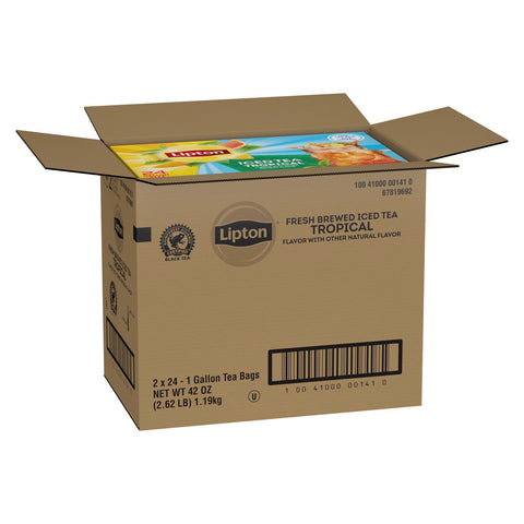 Lipton Tropical Unsweetened Iced Tea Bags, 1 gallon Pack of 24 -- 2 per case
