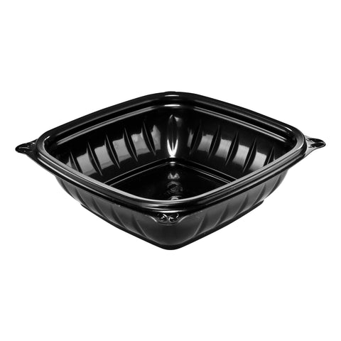 Bowl Plastic Black Square 8 Oz