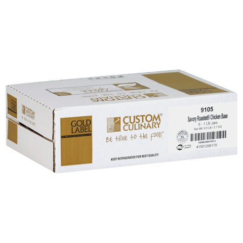 Custom Culinary® Savory Roasted® Chicken Base, No MSG Added 6 x 1 lb.