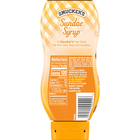 Smuckers Butterscotch Sundae Syrup, 20 Ounce -- 12 per case.