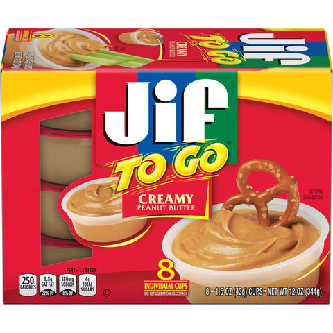 Jif To Go Creamy Peanut Butter Cup, 12 Ounce -- 6 per case