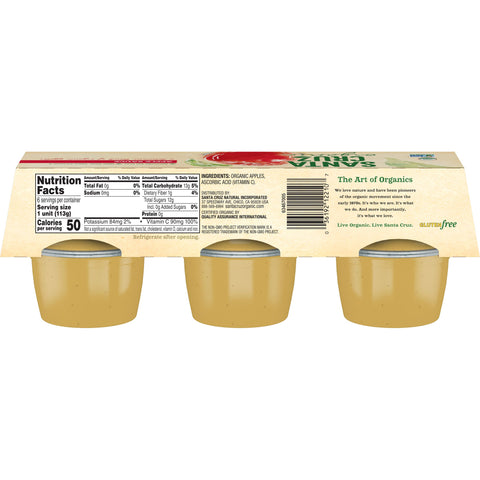 Santa Cruz APPLESAUCE UNSWEETENED ORGANIC SINGLE SERVE CUP