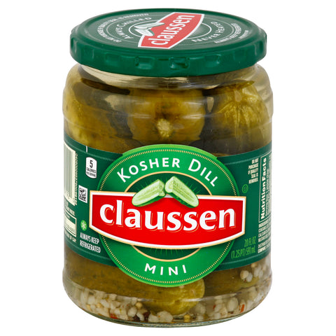 Claussen Kosher Dill Mini Pickles, 20 Ounce -- 12 per case