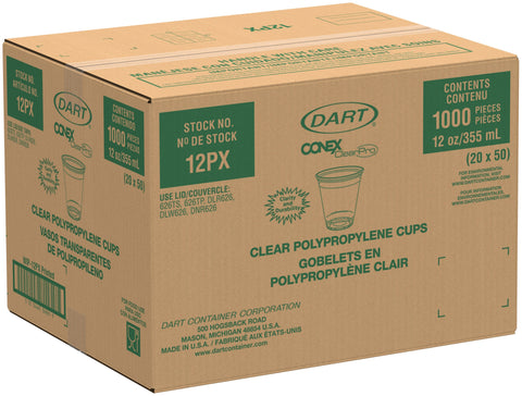 Cup Polypropylene Clear 12 Oz 12p