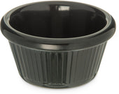 Ramekin Fluted Melamine Plastic Black 2 Oz